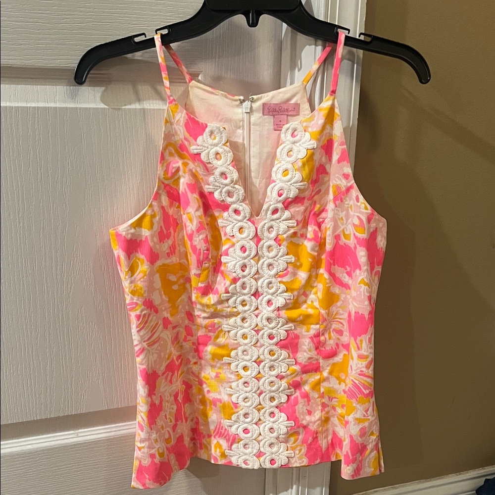 Lilly Pulitzer Pink and Yellow Floral Top